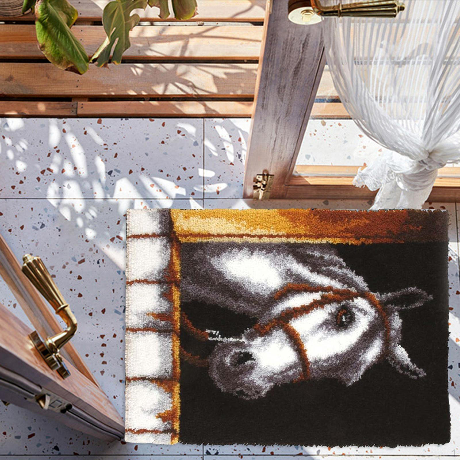 

X 16-дюймовый набор для изготовления креативных ковриков Наборы пряжи для вязания крючком своими руками Horse