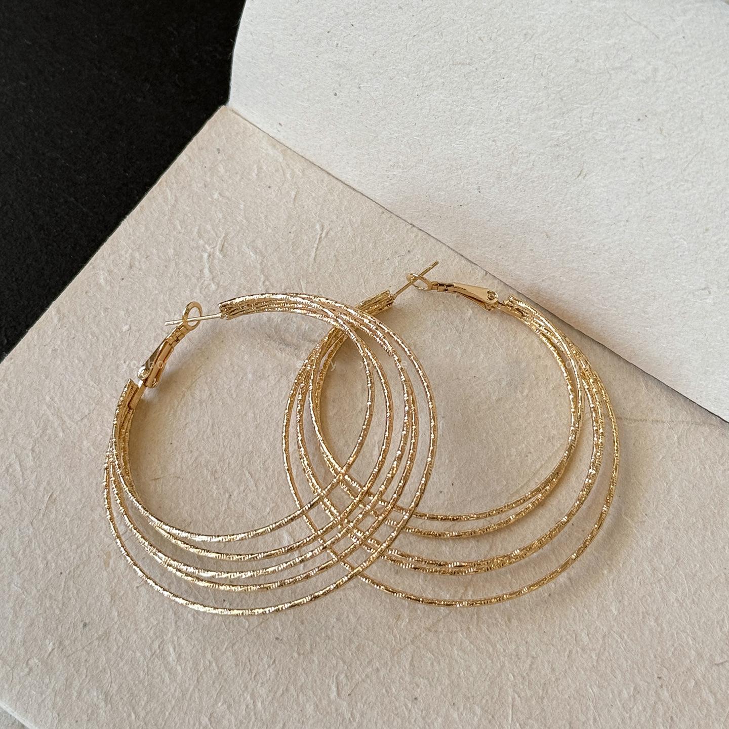 Большие серьги-кольца, модные, персонализированные, в журнальном стиле, преувеличенные круглые серьги в стиле панк золотой