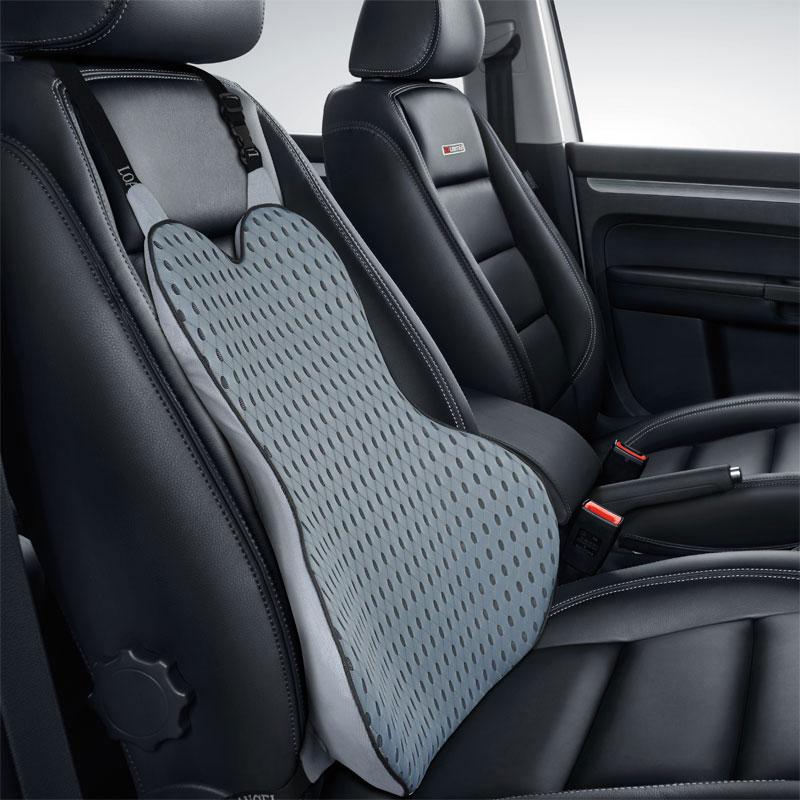 Car Memory Foam Seat Protector Cushion with Belt Auto Cotton Mesh Lumbar Support Pillow for Driving Soft Back Pain Office