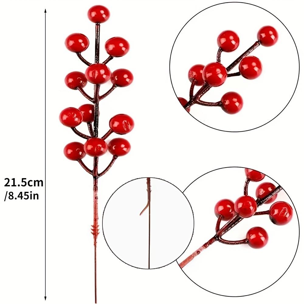 Rote Beerenzweig Kirsch-Simulation Kleine Rote Frucht Dekoration, Hochzeits-Valentinstags-Blumen-Accessoires Weihnachtsdekorationen