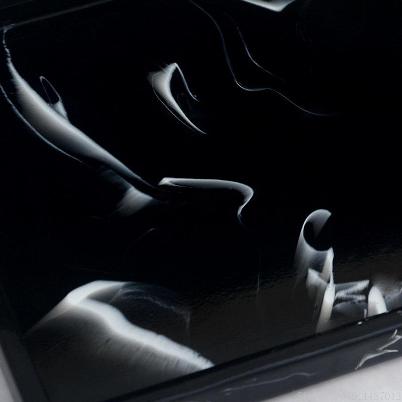 Severský obdélníkový pryskyřičný podnos, Vzor imitace mramoru, Černobílý úložný podnos, Domov a hotel, Koupelna a toaletní potřeby, 1 ks