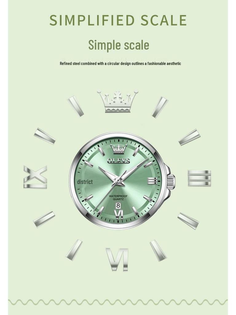 Oulishi Solid Steel Women's Quartz Watch - High-End, Waterproof, Fully Automatic Fashion Accessory