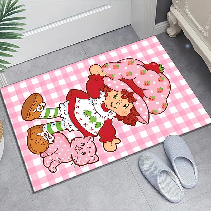 1pc Strawberry Princess6 Design Area Rug - Non-Slip, Soft & Cozy Floor Mat for Living Room, Bedroom, Office - Indoor/Outdoor Decorative Carpet