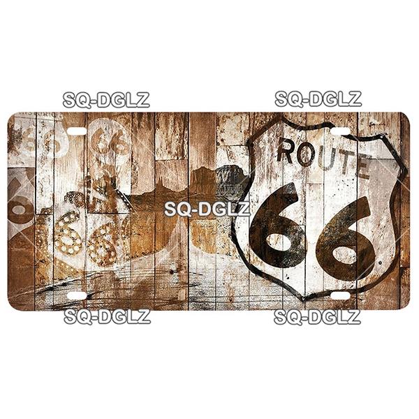 ROUTE 66 Metal Sign Tin Sign Licenses Plate Garage Decor Plaque Vintage Man Cave Bar Pub Club Home Wall Decor Garage Poster