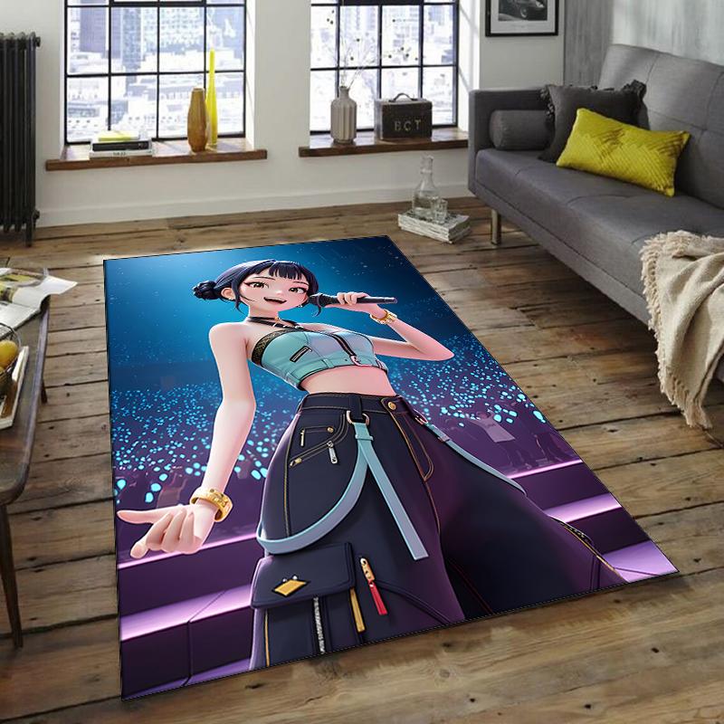 1pc KPop Demon Hunters ZOEY3 Design Area Rug - Non-Slip, Soft & Cozy Floor Mat for Living Room, Bedroom, Office - Indoor/Outdoor Decorative Carpet