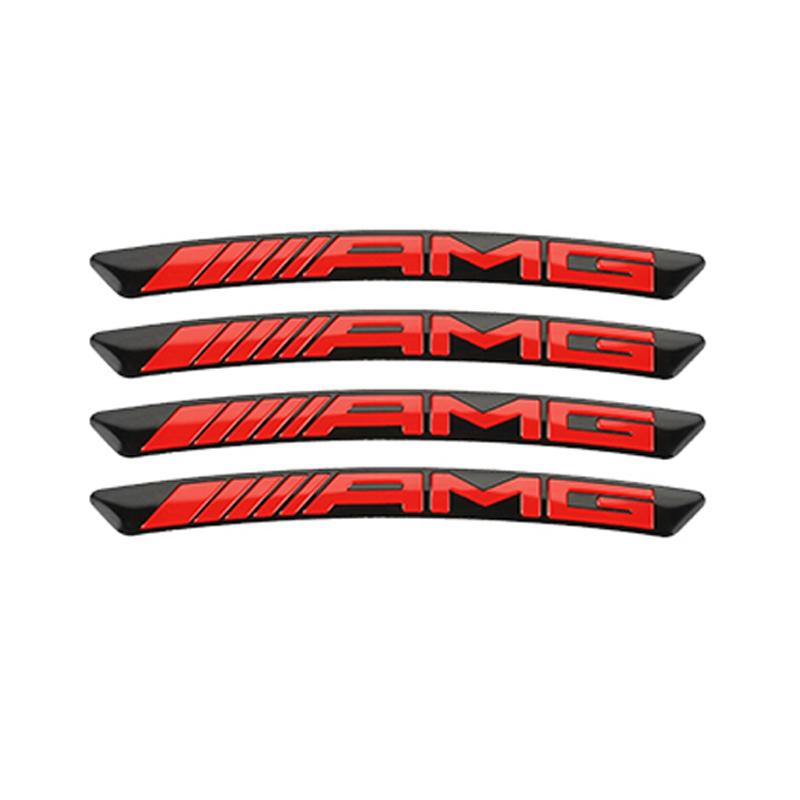 

4Pcs Aluminium Car Wheel Hub Styling Stickers Decoration Strip Accessories For AMG Mercedes Benz GLC GLE GLK W190 W201 C180 C200