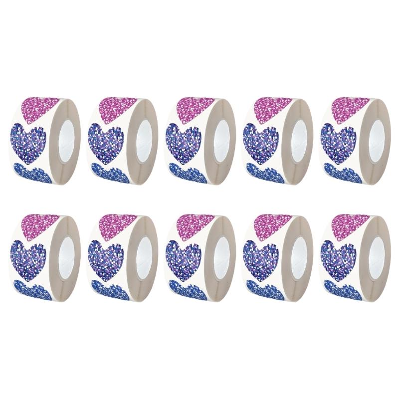

5000Pcs Heart/Star Sticker Glittering Seal Sticker Wrapping Label for Scrapbooking Journal Packaging Kids Reward Sticker