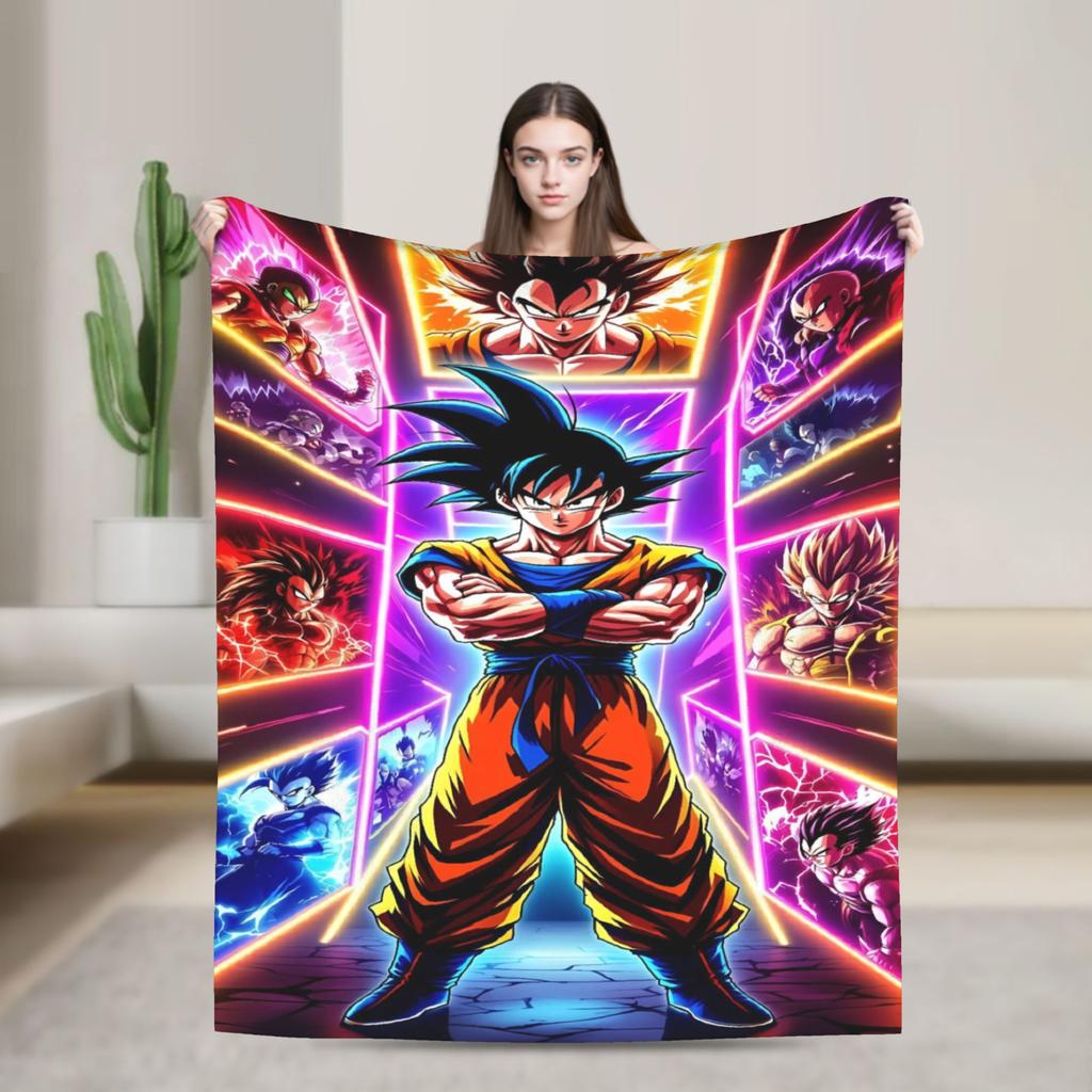 D-Dragons Ball Anime Flannel Blanket Super Soft Throw Blanket for Home Decor Decorative Street Trend Bedspread Sofa Bed Cover