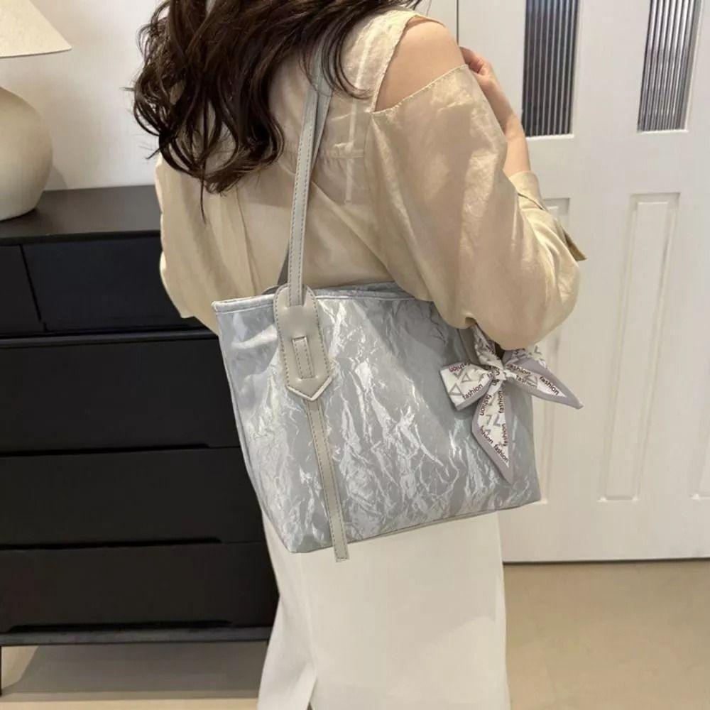 PU Leather Shoulder Bag Large Capacity Tote Bag Fashion Student School Bag