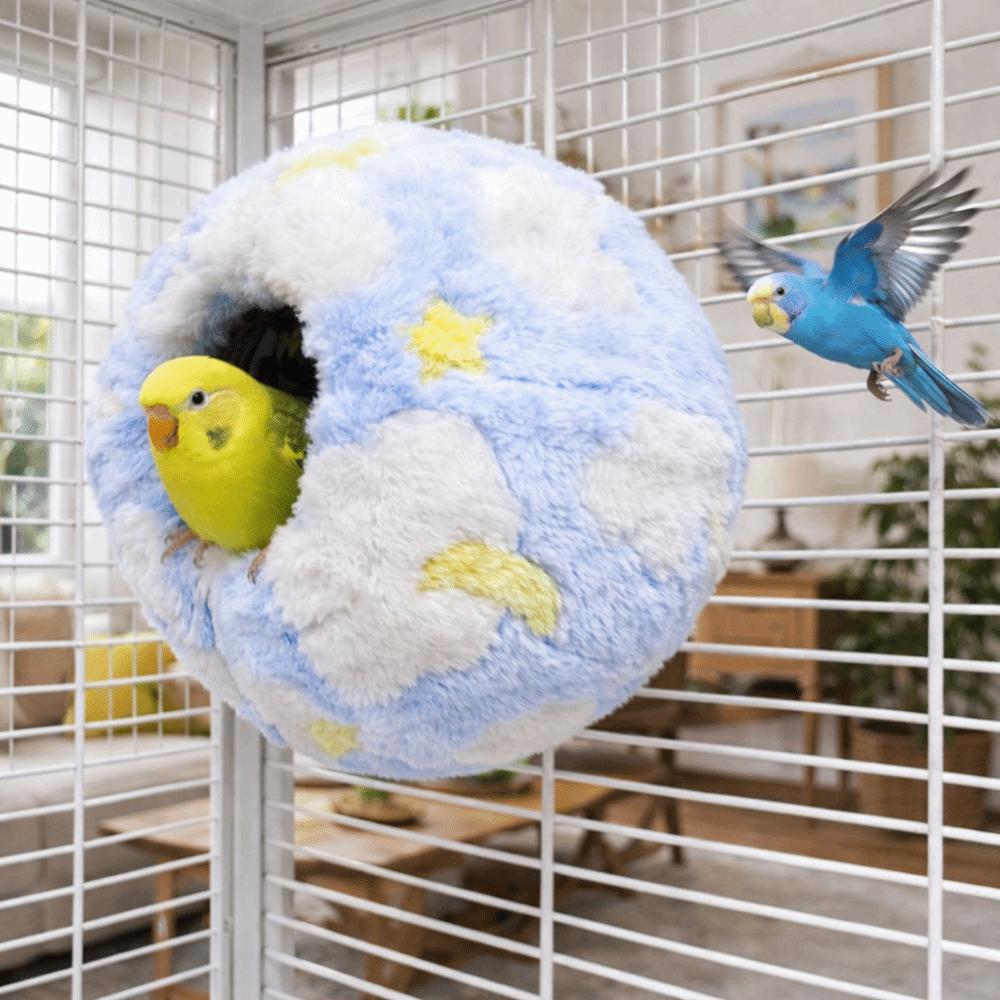 Round Imitation Woven Bird Nest Detachable Bird Hammock Parrot Sleeping House  For Bird Cages