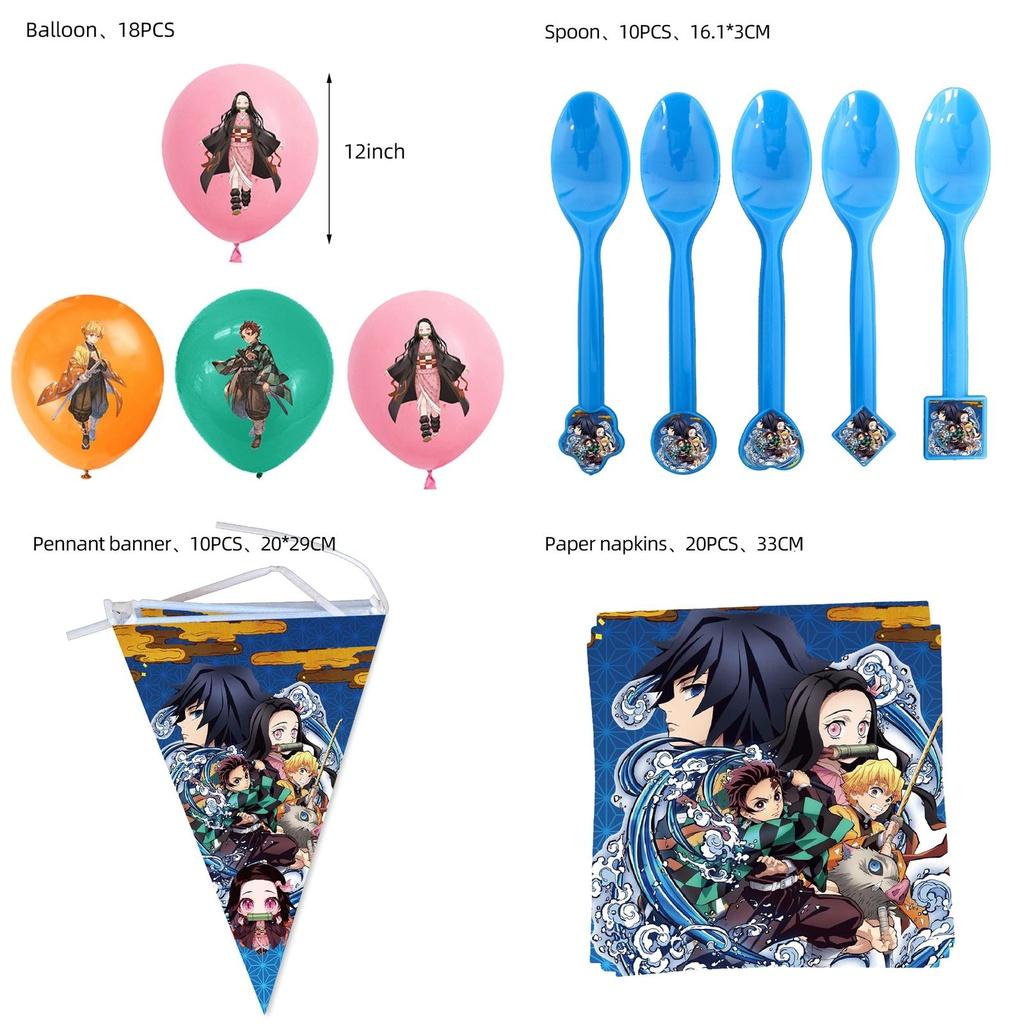 Impressive Demon Slayer Kids Birthday Party Decorations With Banners Balloons And Stickers