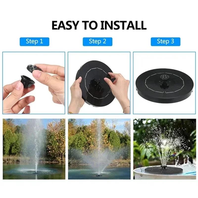 Fontana da Esterno Vasca per Uccelli Pompa per Fontana Solare Risparmio Energetico Kit per Irrigazione Piante Fontana Solare Colorata Pannello Solare Fontana Vasca per Uccelli Giardino Esterno