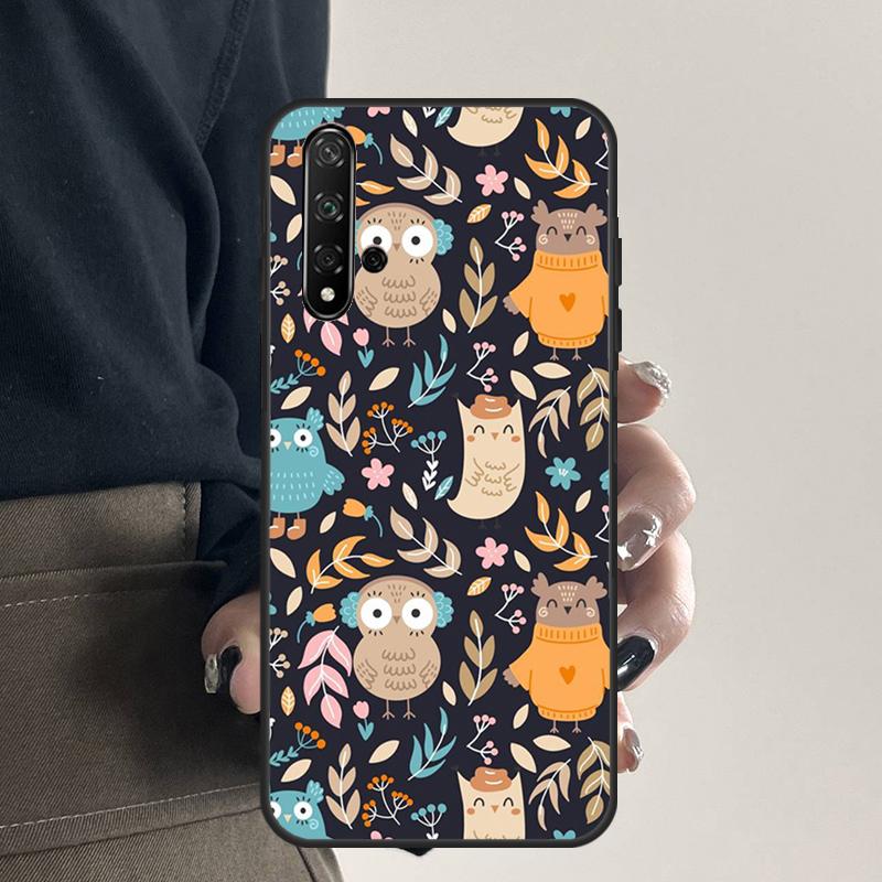Owl Pattern For Huawei Nova 12s 12i 11i 7i 8i 9 10 SE Y91 Y90 Y60 Y70 Y72 Y61 P60 Pro P30 P40 Lite Case