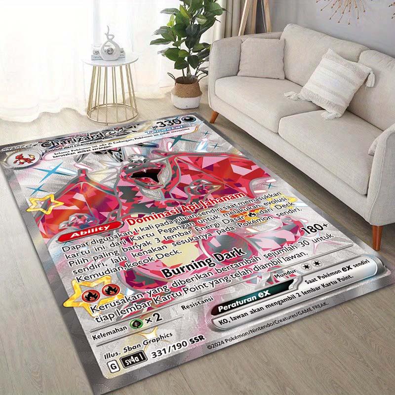 15 Sizes Pokémon Cards Charizard Printing Carpet for Living Room Bedroom Kid's Room Home Decor Area Rug Sofa Cloakroom Mat
