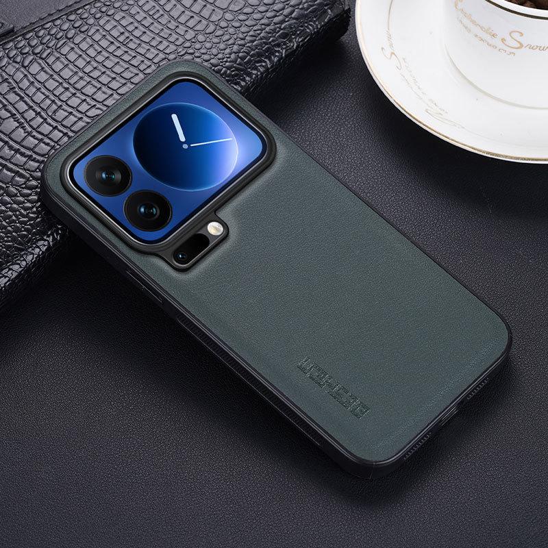 Xiaomi 17 Pro Max Leder-Textur Matt Handyhülle, Sturzfeste Schutzhülle