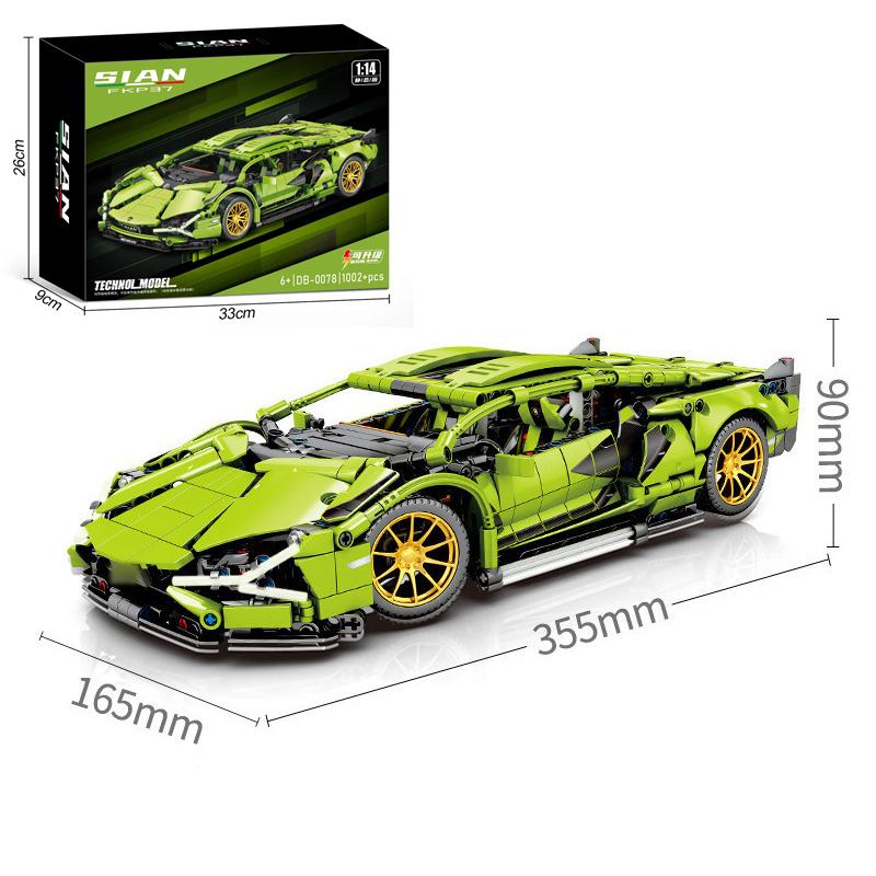 

1280 шт. Технический 1:14 Sian Lamborghini, спортивные автомобили, строительные блоки, MOC, городской скоростной автомобиль, сборные кирпичи, игрушки для детей With Gift Box