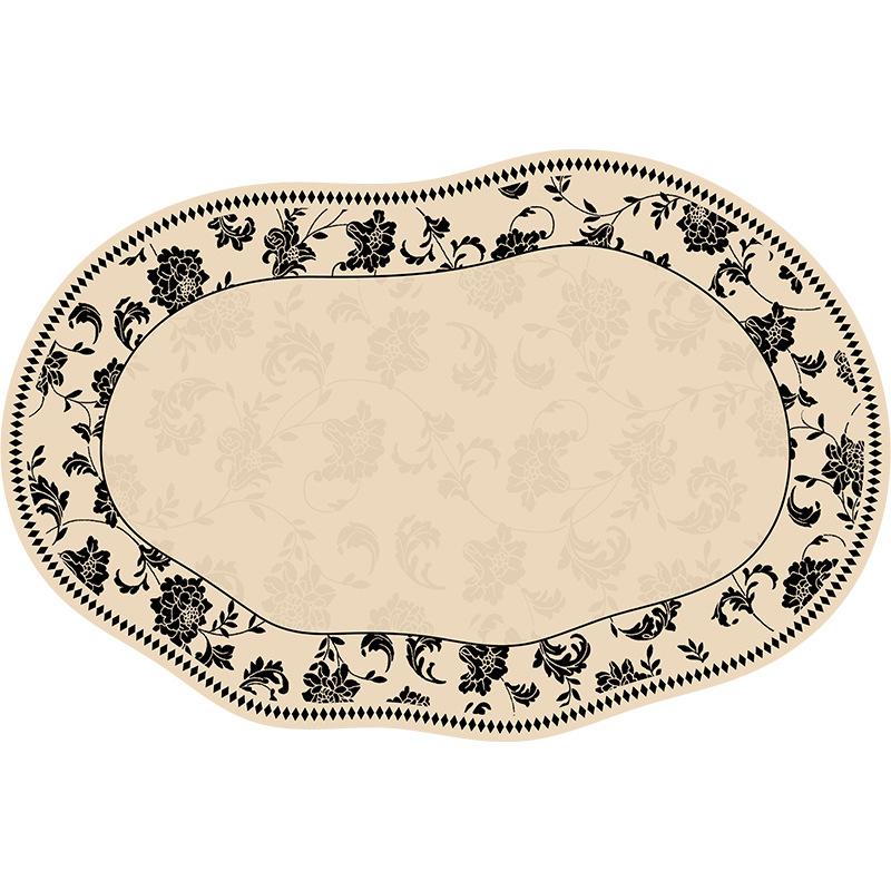 Irregular Carpet Living Room Bedroom Waterproof No Wash Erasable Floor Mat French Retro Carpet