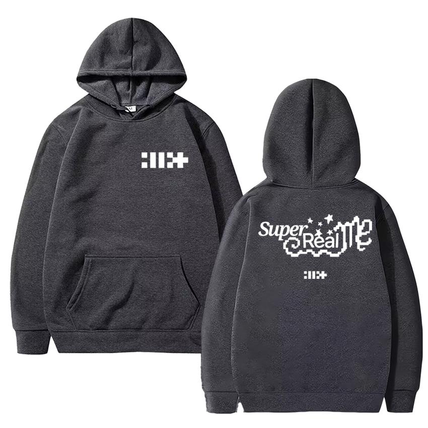 

Korea Kpop ILLIT Band Album Super Real Me Double Sided Print Hoodie Men Women Trend Y2k Pullover Unisex Casual Cotton Sweatshirt 2XL