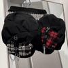 Rabbit Ears Plaid Beret Hat Thin Brim Newsboy Peaked Hat Casual Painter Artist Cap  Girls