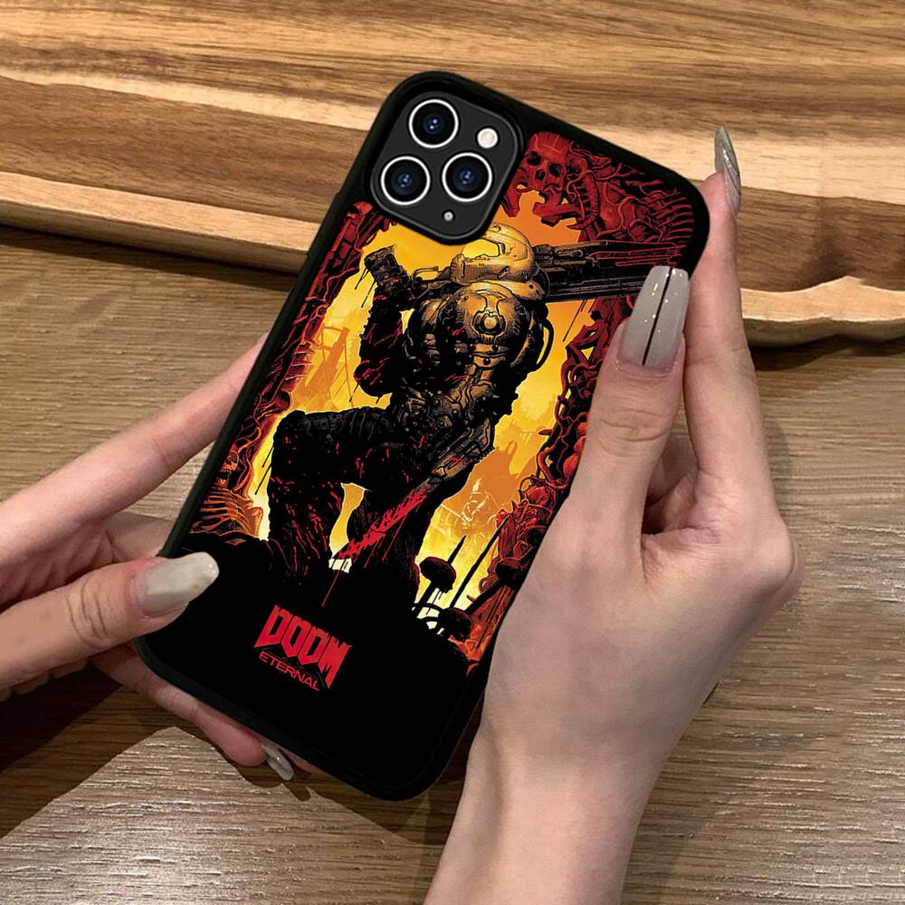 Klasyczna Gra D-DOOM-E-EternalS PC+TPU Odporne na Wstrząsy Etui Ochronne na Telefon Dla IPhone17 14 15 16 Pro Max 13 12 11 17 Air