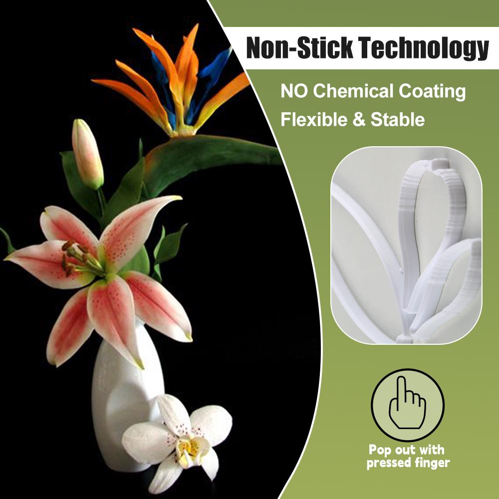 6pcs Alstroemeria Aurantiaca Flower Mold Set Fondant Cake Decoration Tools Kitchen Baking Tools Accessories