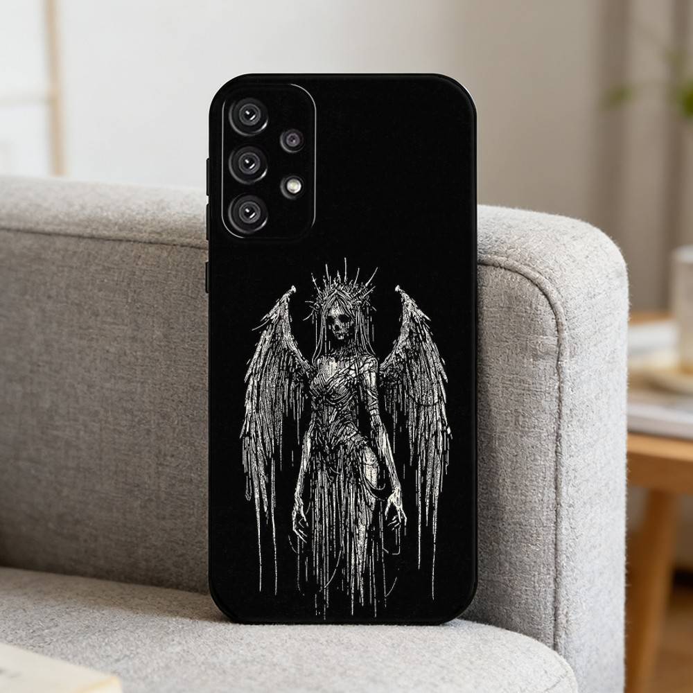 G-Gothic Girl Sculpture Retro Phone Case For Samsung S25,S24,S21,S22,S23,S30,Ultra,S20,Plus,Fe,Note,10,9,5G Black Cover