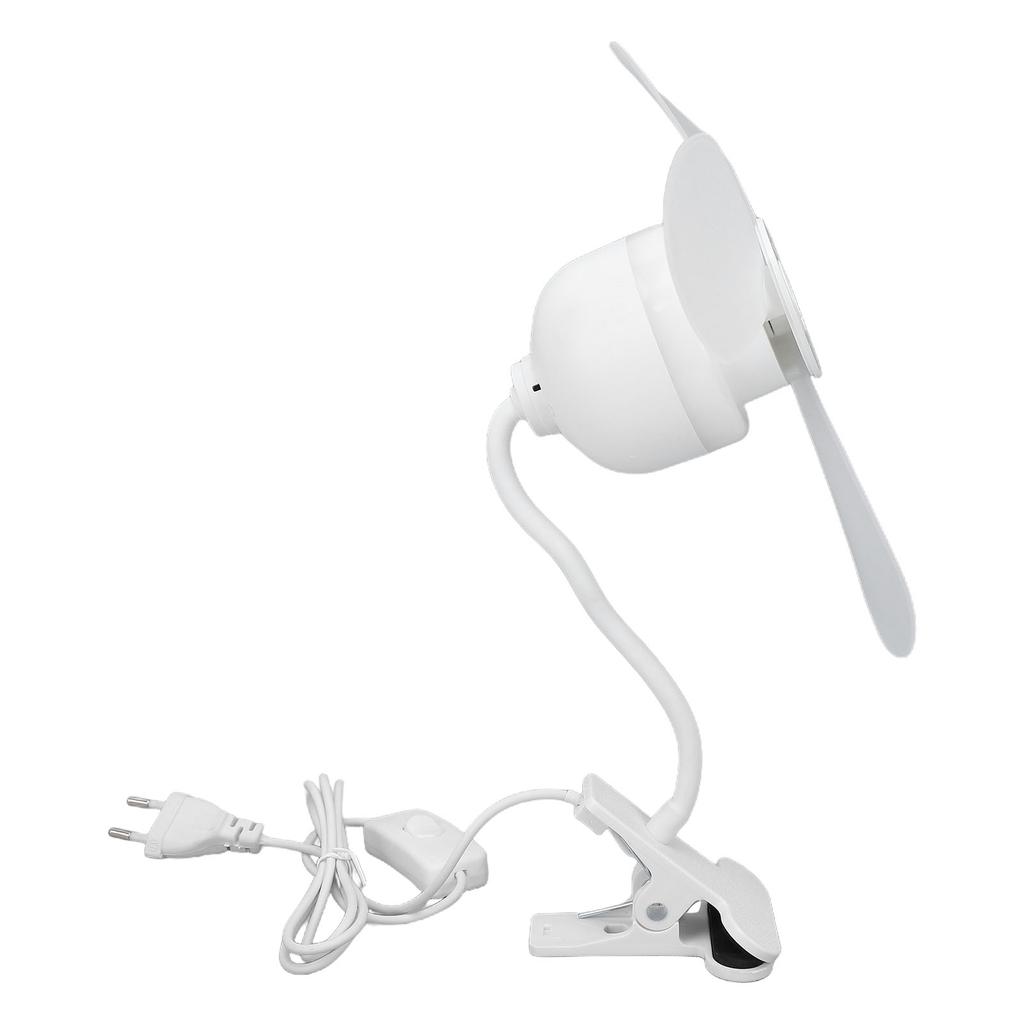 Clamp On Desk Fan with Light Plug in Mini Fan Desktop Personal Fan Flexible Gooseneck for Home Bedroom Study Room