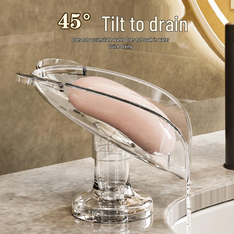 Bezděrový držák na mýdlo na desku se sací přísavkou, luxusní úložný regál do koupelny