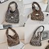 Fashionable Korean Ins Style Large Capacity Faux Lamb Wool Tote Bag In Leopard Print