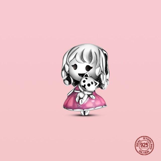 Pendentif en argent sterling 925 avec perles pour bracelet et collier Panjia originaux, bijoux pour femmes