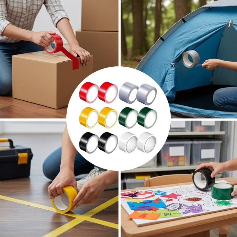 12 Rolos de Fita Silver Tape Colorida Impermeável Fita Adesiva Forte Sem Resíduos Fita Adesiva Forte Para Reparos Internos Externos