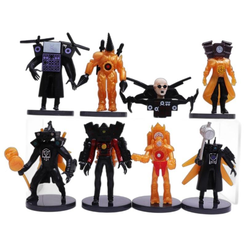 Skibidi Cameraman Toilet Titan Clockman Figurines Animated Decoration Character