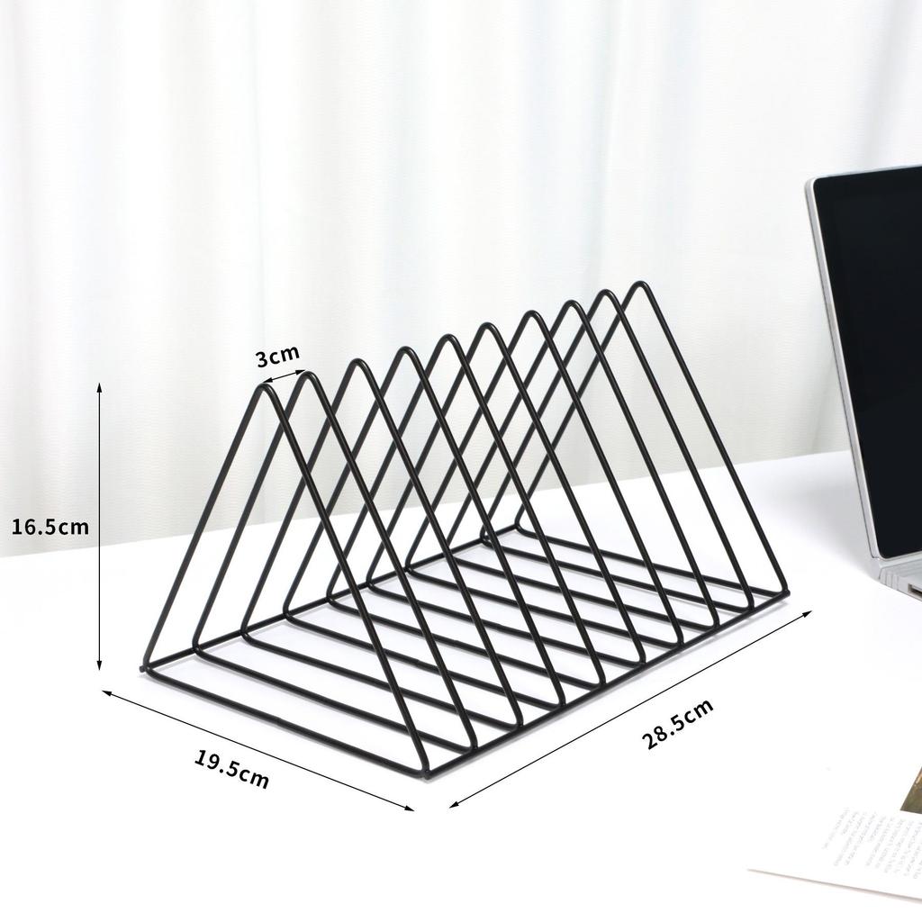 Nordic Triangle Book Holder & Desktop Organizer - Stylish Student Bookshelf & Storage Rack