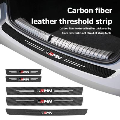 Carbon Fiber Car Door Sill Protector Stickers Auto Accessories For Crown Land Cruiser RAV4 Camry Yaris Corolla Prius