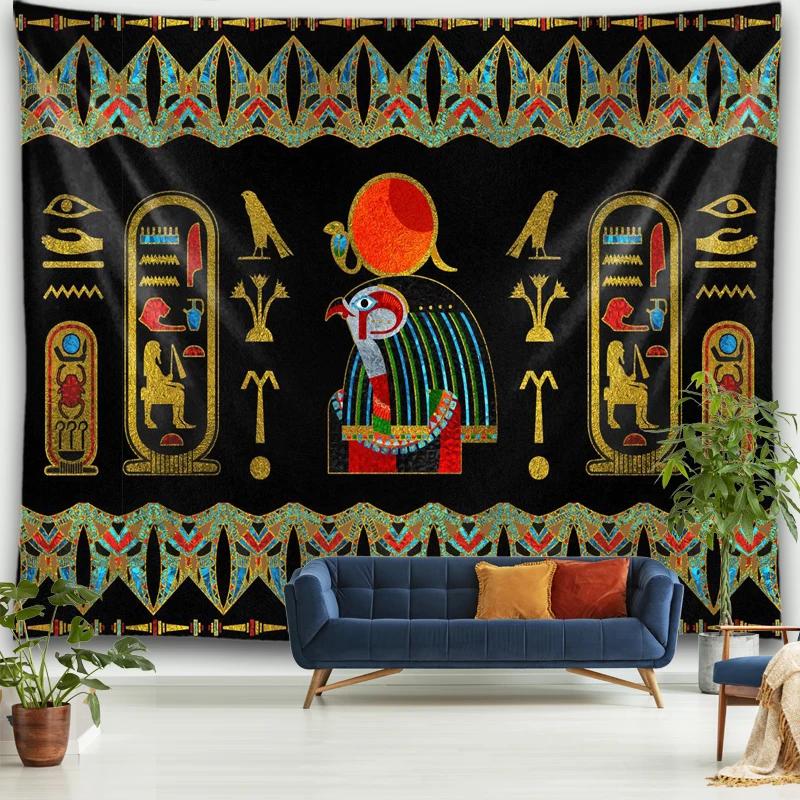 

Ancient Egyptian Tapestry Mystic Symbol Wall Hanging Cloth Home Old Culture Retro 74x94cm(29x37in)