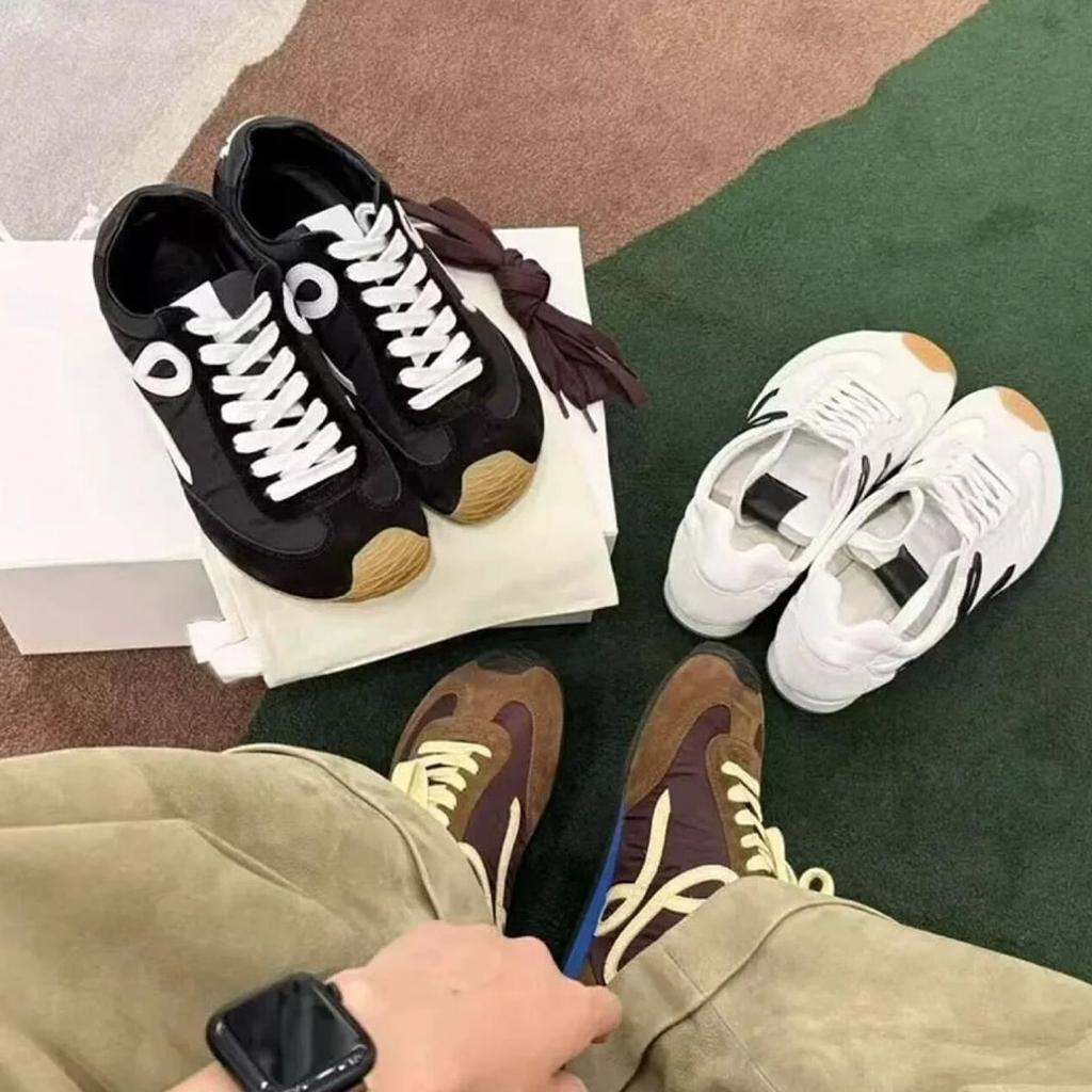 Cowhide version~ Wang Yibo has the same style of German training shoes, women's inner height-increasing shoes, thick-soled crooked mouth casual sports
