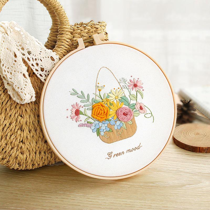 Beginner DIY Embroidery Kit: Su & Xiang Patterns Cross Stitch with French Techniques