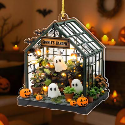 Sevimli Hayalet Kitap Okurken Süsü 2D Akrilik Hayalet Balkabağı Pencere Asma Dekorasyonu Cadılar Bayramı Ev Partisi Dekoru için