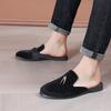 Luxry Man Shoes Fashion Casual Half Slippers High Quality Velvet Flat Slipper Party Dress Shoes for Men Driving Loafers Moccasin