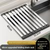 Foldable Silicone Dish Drying Rack with 304 Stainless Steel for Kitchen Utensils