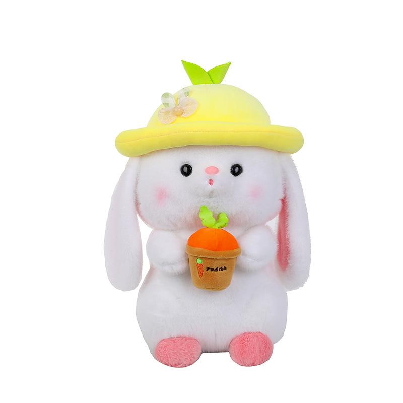

Yellow Turnip Hat Rabbit Plush Doll Pillow Pp Cotton Filling Children Gifts 35cm/13.78in