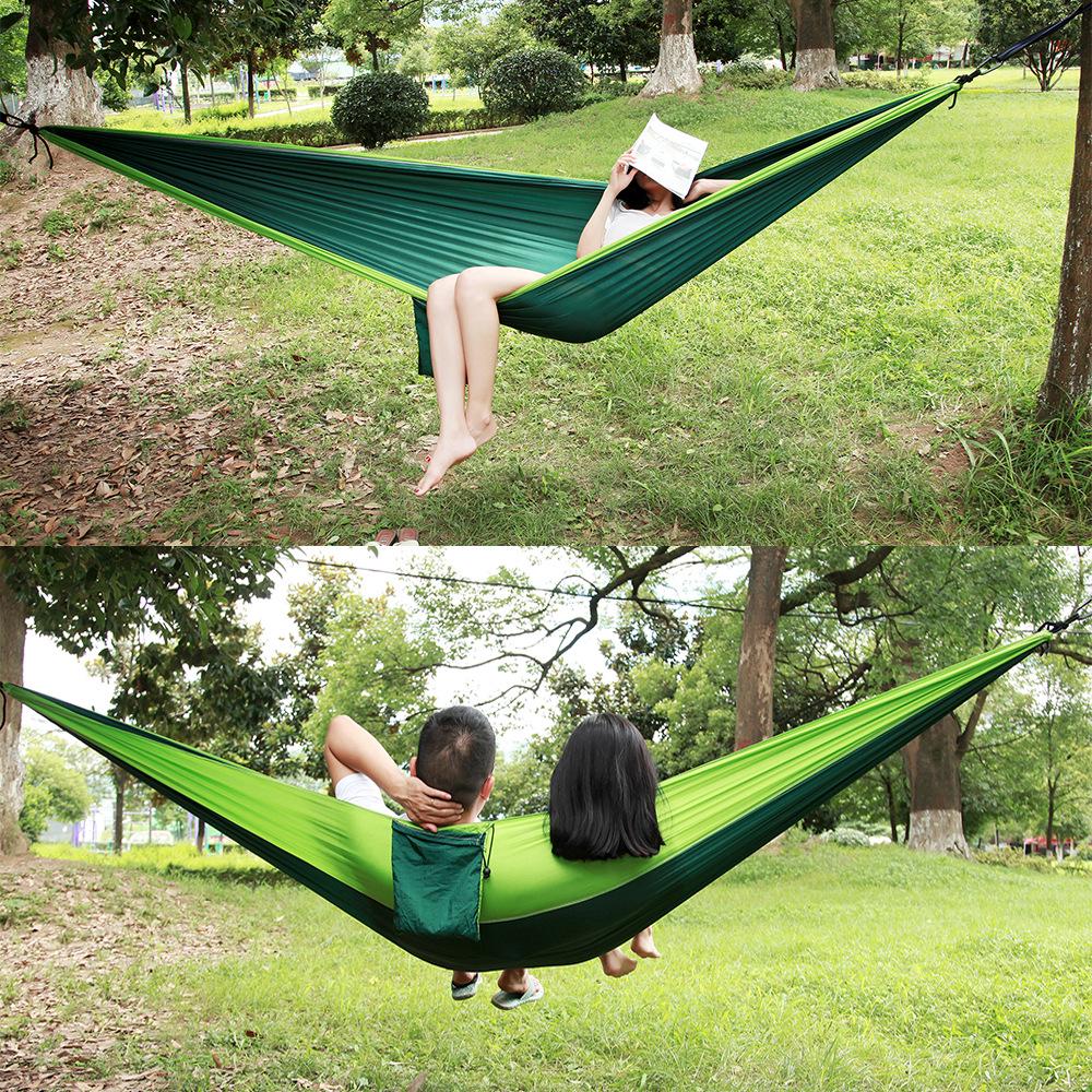Customized Nylon Parachute Hammock: Single/Double Anti-Rollover Swing Chair for Camping & Indoor/Outdoor Use.