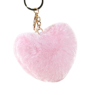 Heart Shape Hair Ball Pendant Mobile Phone Bag Hanging Decor