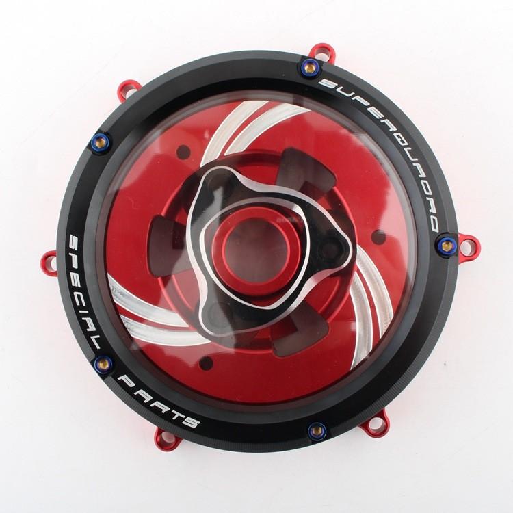 

Высококачественная прозрачная крышка сцепления для Ducati Panigale 959 1199 1299 V2 S с ярким выбором цвета RedBlack Cover