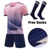 Adult Football Jerseys Shorts With Pockets  Socks 2025 Children's Soccer Clothes Maillot de football Men Training Kits