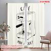 2pcs 2D Flat Printing Drapes Cafe Mon Amour Espresso Polyester Without Electricity Holiday Decorations for Holiday Celebrations