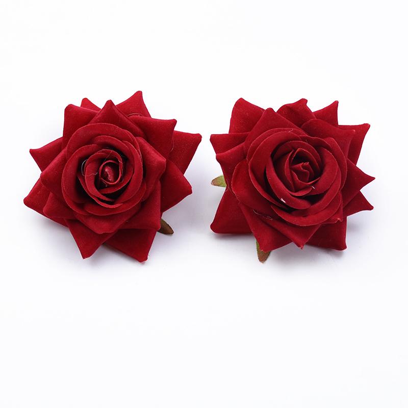 DIY Velvet Rose Corsage Accessories - Silk Flower Heads for Photography and Weddings