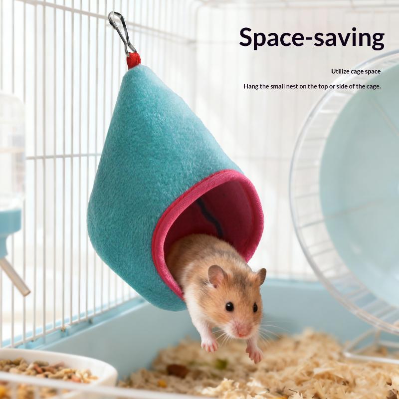 Hamster Vogel Hängenest Plüsch Hängematte Käfignest Weich Warm Schlafbett Beutel Dekoration Haustiere Ruhenest Zubehör
