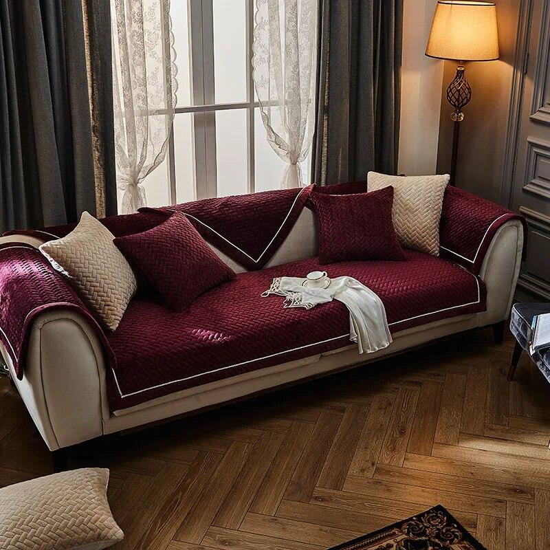 

Современные простые плюшевые чехлы для сидений дивана, универсальные нескользящие чехлы для диванов, зимний бархатный чехол для гостиной, украшение для кресла, коврик для шезлонга 70x70cm 1pcs