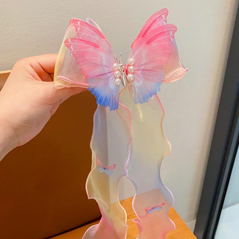 Rainbow Bow Braided Hair Clip for Girls - Cute Hair Accessory with Ribbon Hairpin